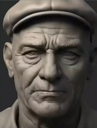 精雕軟件真人浮雕造型：老人細節(jié)